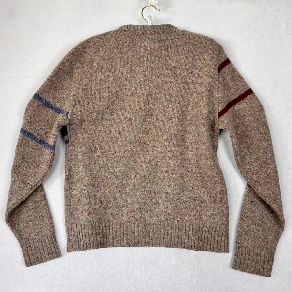 Vintage Robert Bruce Sweater Mens M Wool Red Blue Geometric Pattern Heavyweight - Picture 2 of 13